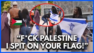 Black Zionist Steps On Palestinian Flag At Duke University, Muslims Lose It…