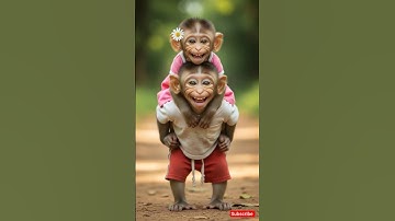 The monkey is very happy to save his sister. #ai #monkey #emotional #aivideo