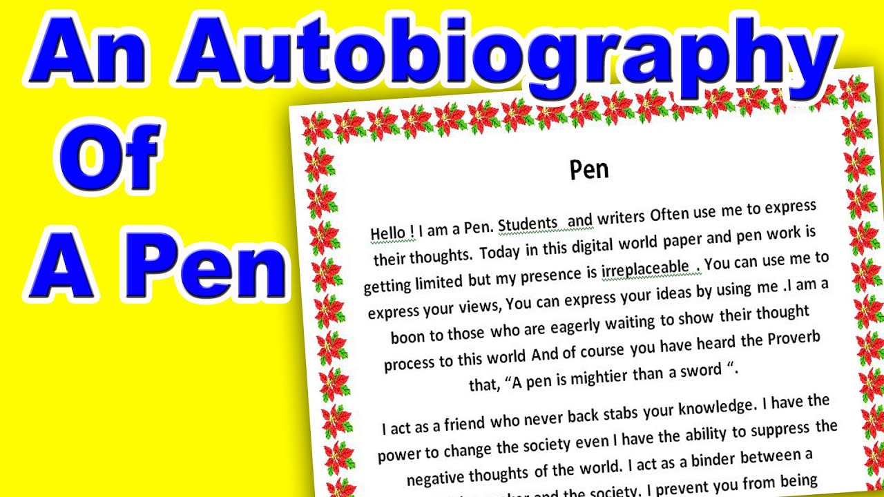 write an autobiography of a pencil