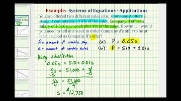 Ex:  System of Equations Application - Commission and Salary