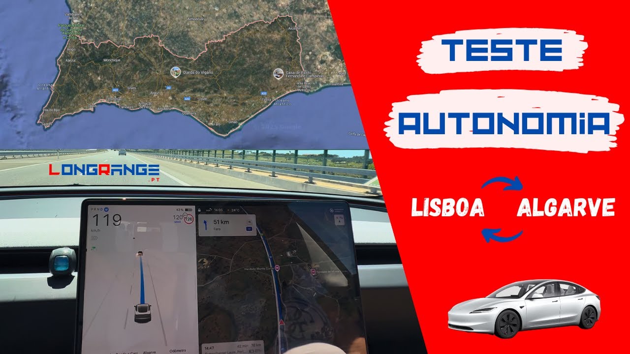 De LISBOA ao ALGARVE com APENAS UMA CARGA: TESTE AUTONOMIA TESLA Model 3 RWD 2024