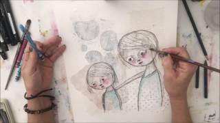 CHM - Sketching Mother and Child Mixed Media How To