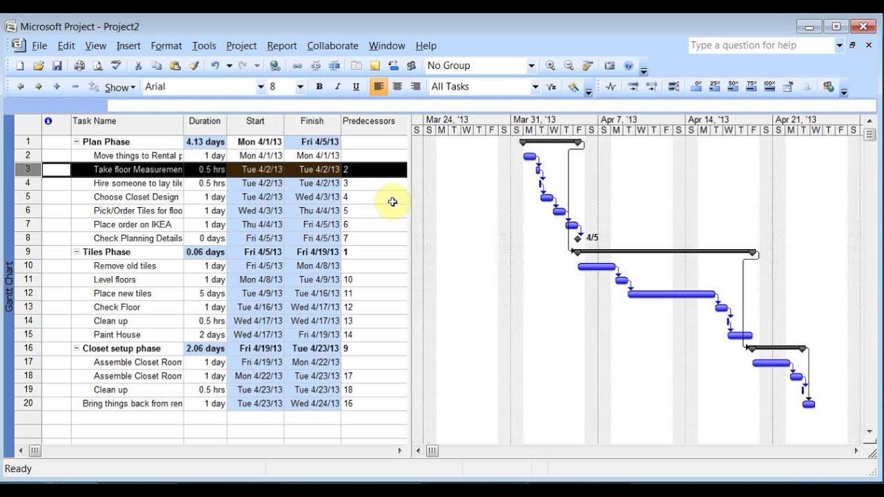 Gantt Chart Microsoft Project 2007