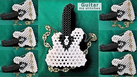 EASIEST way to make a GUITAR designed BEADED BAG//DIY Beaded Bag//DIY Tutorial