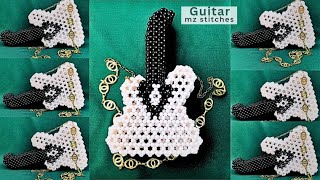 EASIEST way to make a GUITAR designed BEABED BAG//DIY Beaded Bag//DIY Tutorial