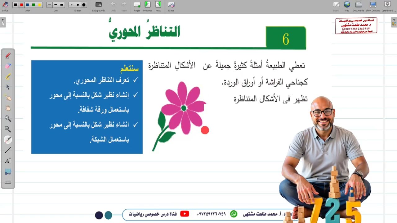 الدرس السادس : التناظر المحوري  | الوحدة 3 | الصف السادس  | المنهاج السوري