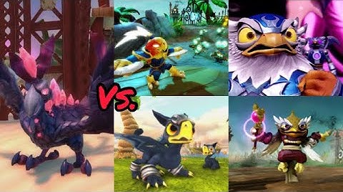 All bird skylanders vs. evilized whiskers skylanders swap force