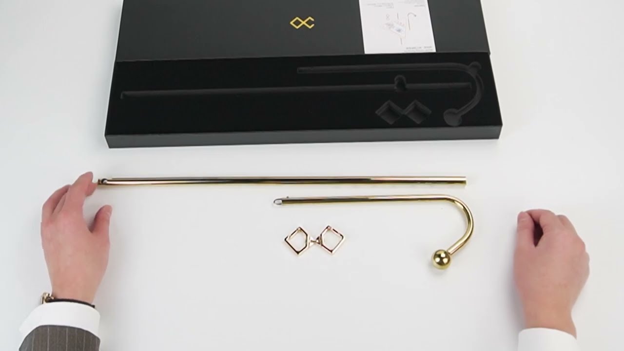 LOCKINK Adjustable Gold Anal Hook With Collar Connector