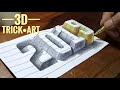 How to draw 3d happy new year 2019 numbers | cara menggambar angka 3d 2019