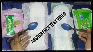 Whisper Ultra Clean v/s whisper ultra soft Sanitary Pads // absorbency test of whisper pads