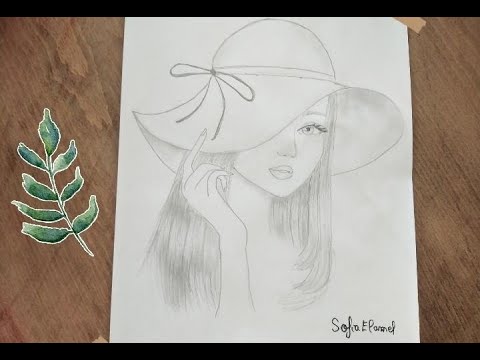 Comment dessiner une fille qui porte un chapeau facile pour les débutants -  YouTube