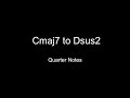 Cmaj7 to Dsus2 | Beginner Guitar Transition Practice (Quarters)