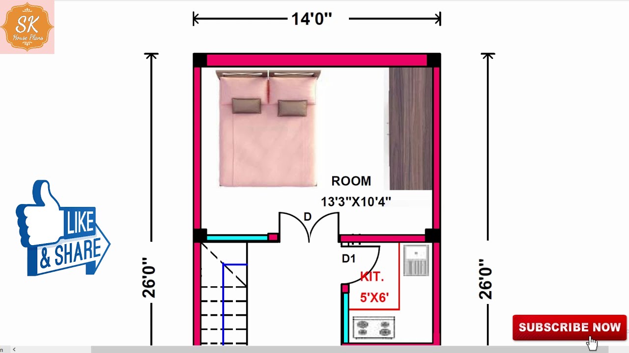 House Plan 14 26 364 Sq Ft House Plan 34 Sq M Home Plan 40 Sq Yds Modern House Plan Youtube