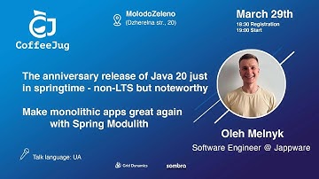Make monolithic apps great again with Spring Modulith by Oleh Melnyk | CoffeeJUG