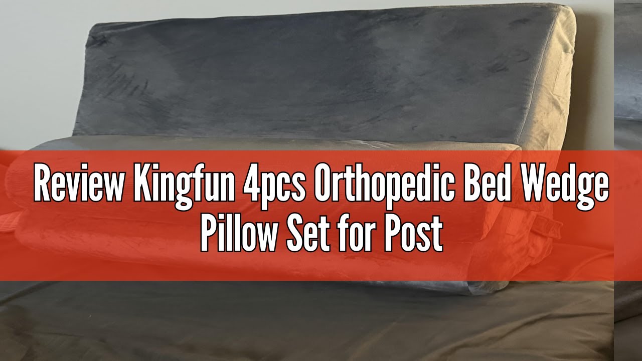 Review Kingfun 4pcs Orthopedic Bed Wedge Pillow Set for Post Surgery, Memory Foam for Sleeping, Adju