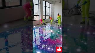 Futuristic Glow Floor Transformation ⚡ #satisfying #transformation #shorts #interiordesign