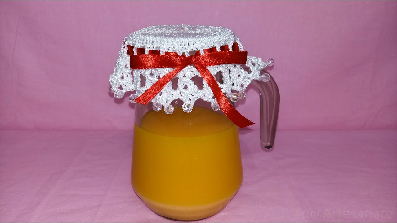 COBRE JARRA DE CROCHÊ DO CONJUNTO LEQUE - FRANCI ARTESANATO