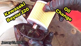 Kawasaki Bayou Oil Change with Filter #kawasaki #kawasakibayou #bayou220