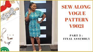 HOW TO MAKE A DRESS WITH VOGUE PATTERN V9021. PART3 |LEARN TO SEW