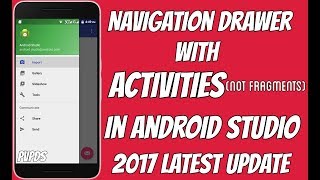 Navigation drawer with Activities in android studio( not fragments )