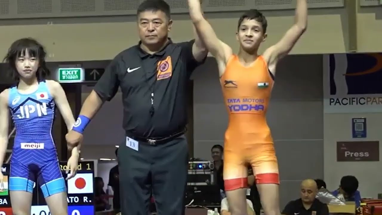 U15 2024 Asia girls' Wrestling Japan vs India