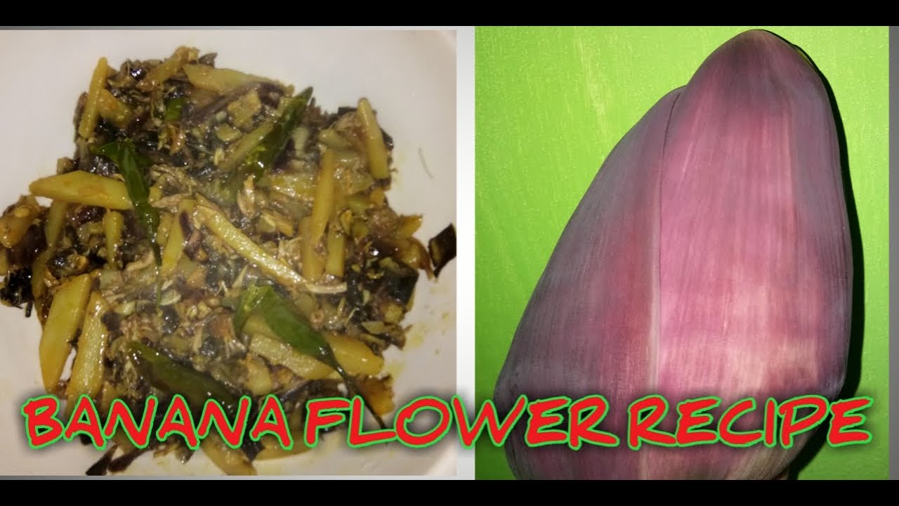 Banana flower with potato fry Banana flower recipe Banana flower curry YouTube