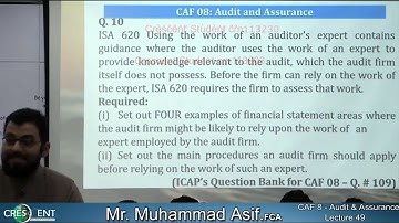 CAF-8-Audit Assurance lecture 49  by Sir Asif CA