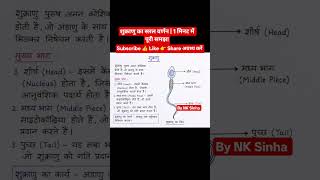 शुक्राणु का सरल वर्णन | 1 मिनट में पूरी समझ#BiologyClass#Reproduction#Class10Science#Class12Science