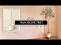 DIY 7ft FAUX OLIVE TREE & Textured-Pottery Planter
