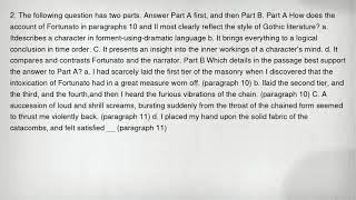 2. The following question has two parts. Answer Part A first, and then Part B. Part A How does the a