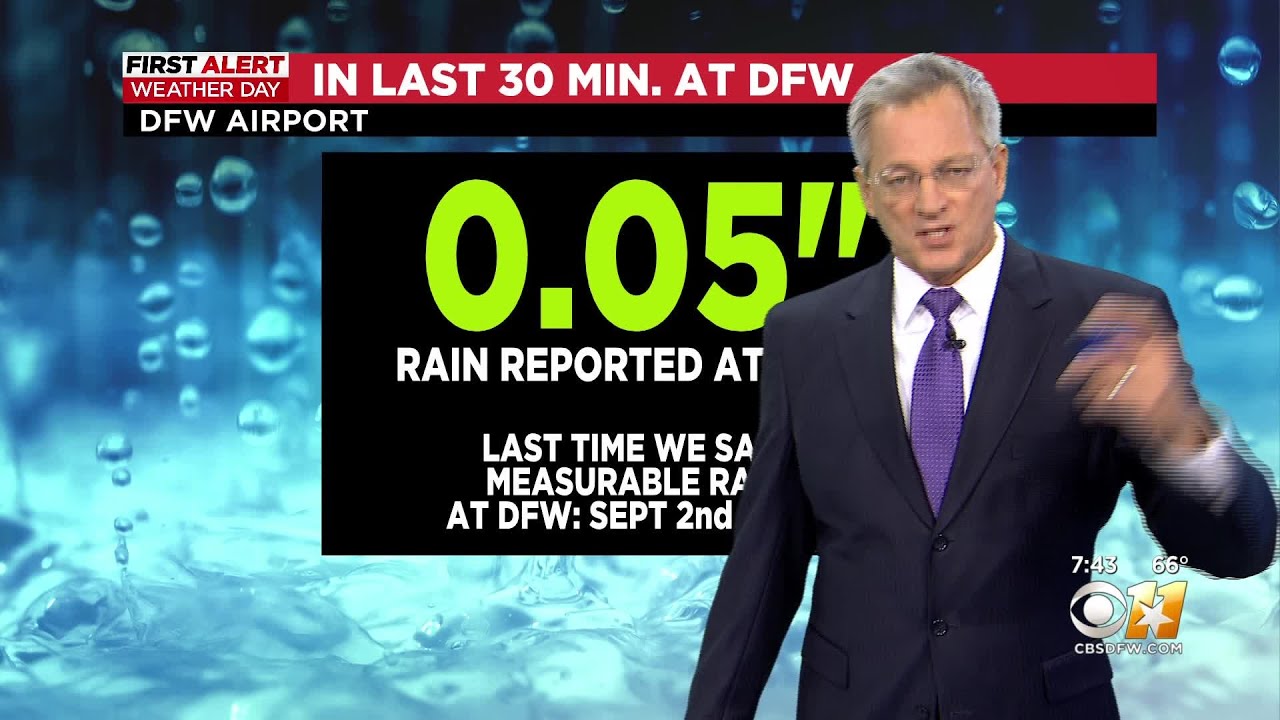 DFW gets measurable rain for the first time in 43 days - YouTube