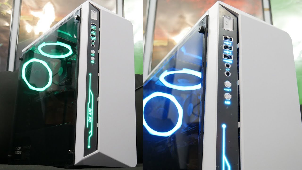 DIYPC DIY-Model X-W-RGB White Steel Tempered Glass ATX Mid Tower Computer Case DIYPC DIY-Model X-W-RGB White Steel Tempered Glass ATX Mid Tower Computer Case