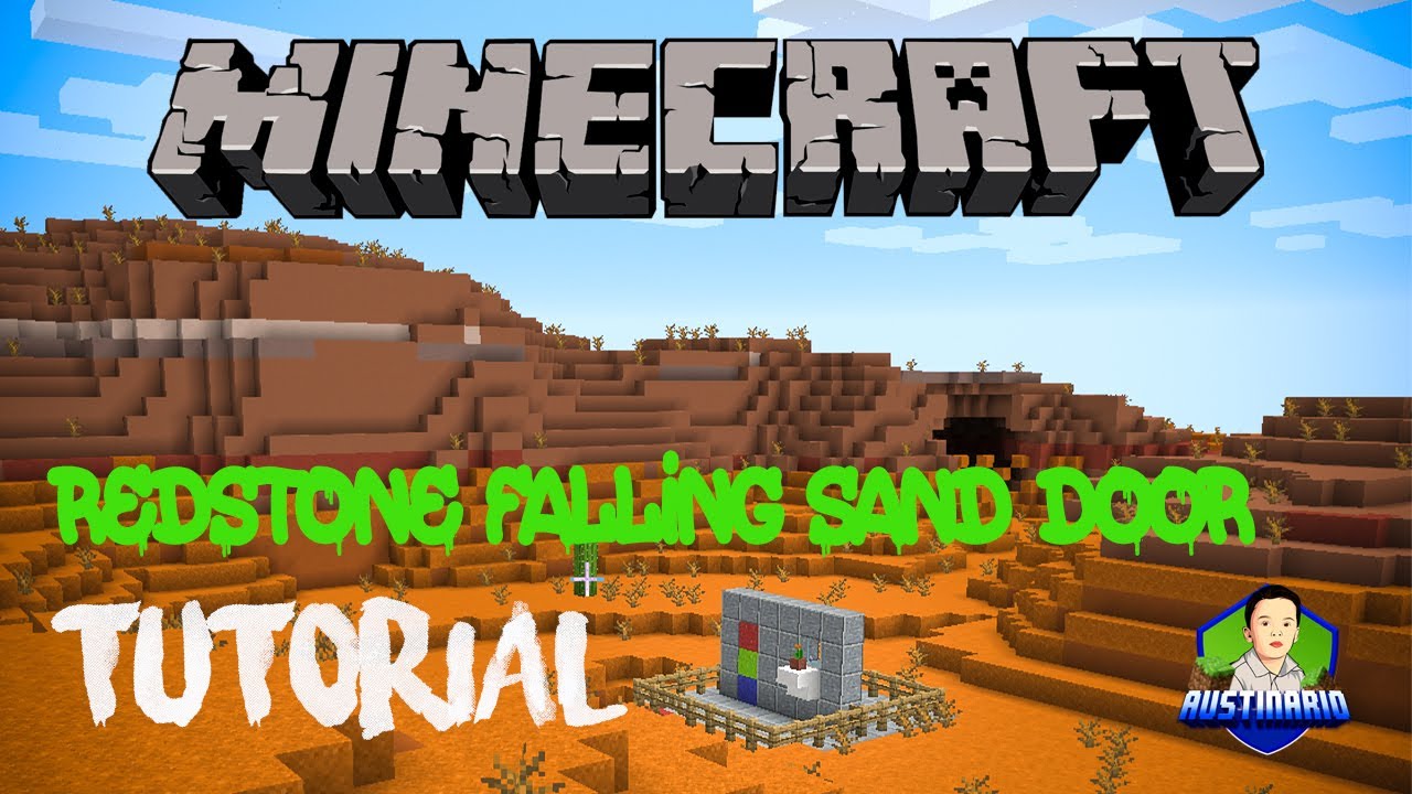 Minecraft Tutorial Redstone Falling Sand Door (REDSTONE, Sticky