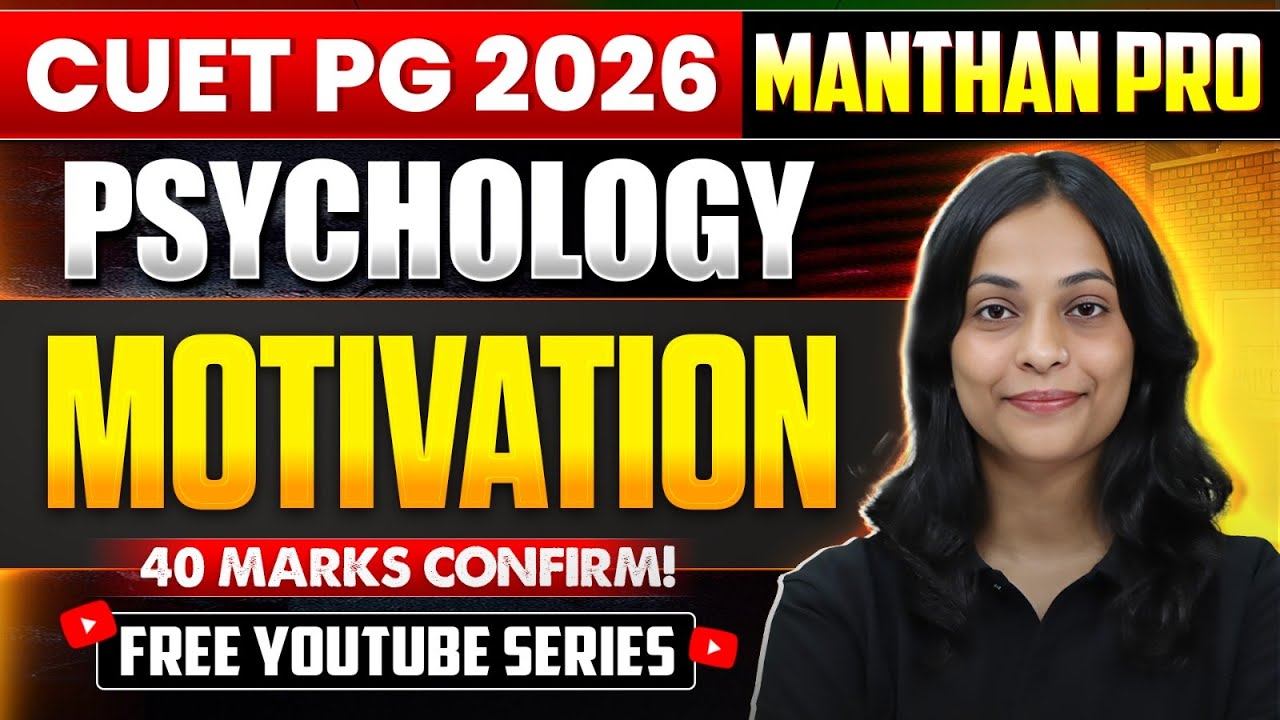 CUET PG 2026 Psychology | Motivation Explained | Theories, Types & MCQs |
