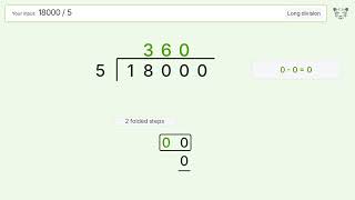 Long Division Problem 18000/5: Step-by-Step Video Solution