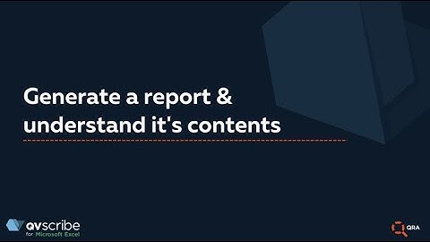 QVscribe for Excel: Reporting