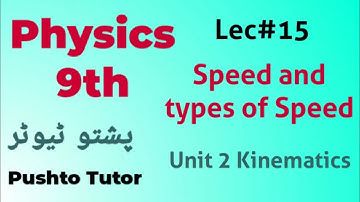Lec 015 | physics 9th | unit 2 | distance, displacemen,t speed  types of speed | pushto tutor tech