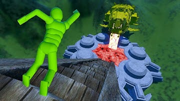 Testing Euphoria Physics Ragdolls Falling Comparison! On Molten Lava #3