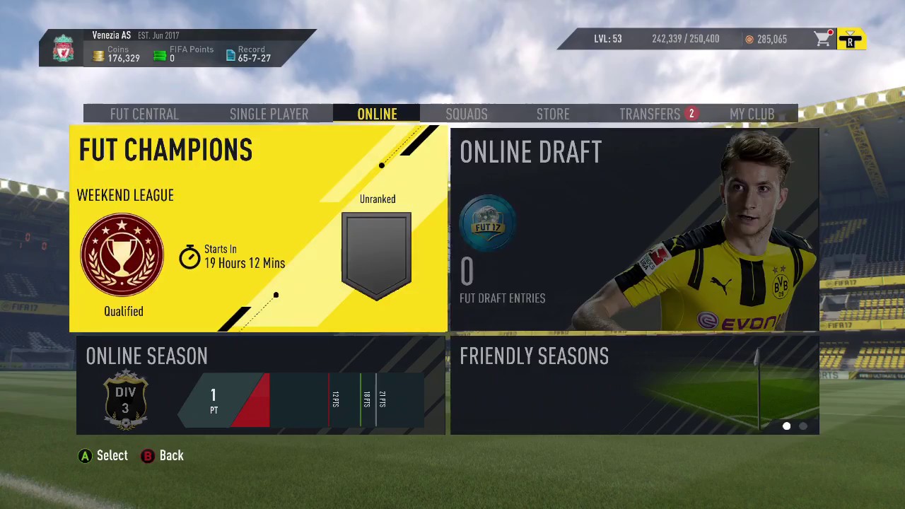 FUT DRAFT FIFA 17 194 ATTEMPT