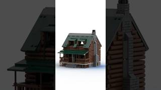 Cozy LEGO Wood Cabin MOC Build! 🪵🌲 Custom Forest A-Frame Wilderness ASMR Speed Build #shorts #lego
