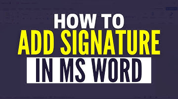 How To Add Signature In Microsoft Word (Paper To Word Document)