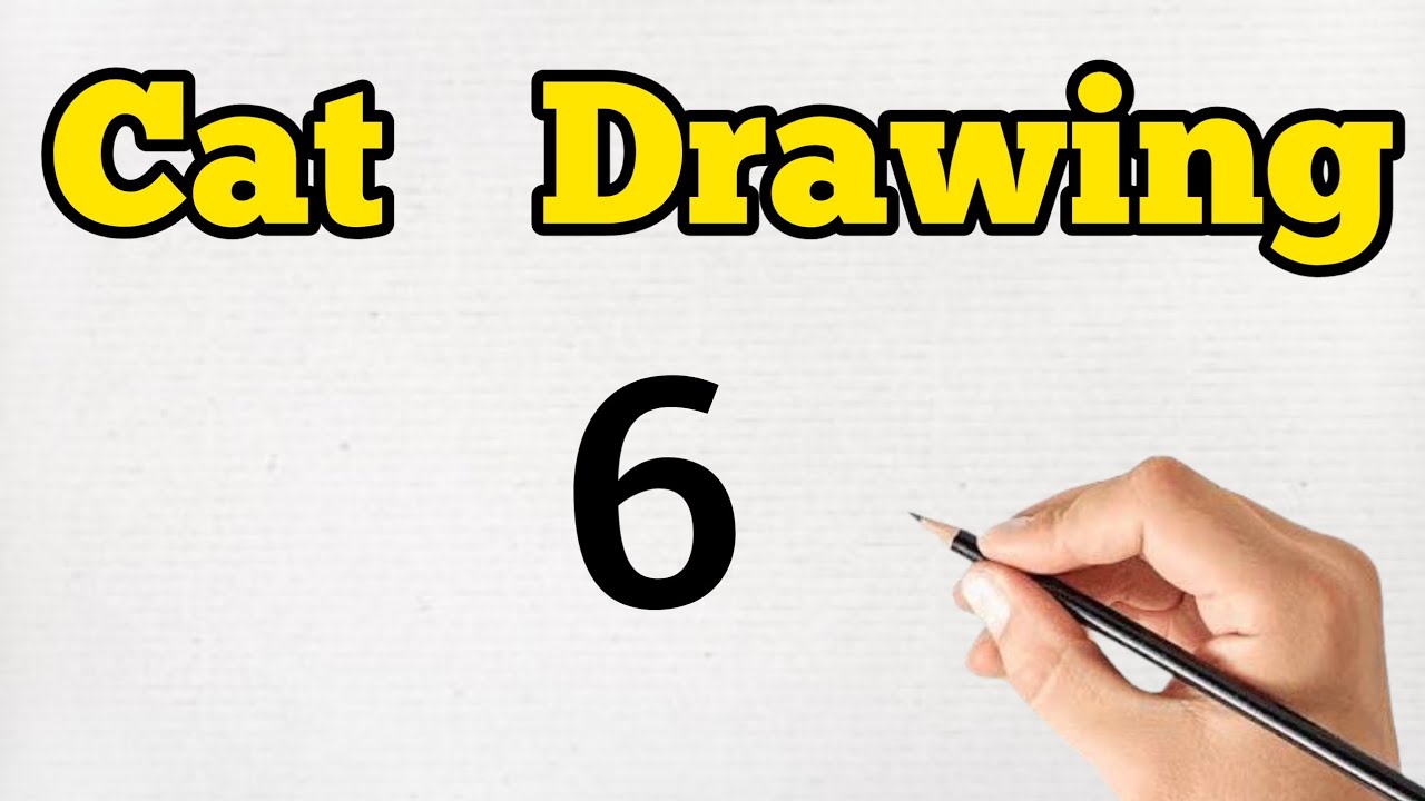 How to draw a cat with number 6 | Simple Number Art Trick  | Turn 6 into a Cute Cat drawing 