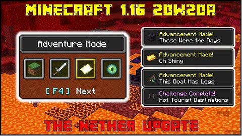 Minecraft 1.16 - Snapshot 20w20a - New Advancements & Change Gamemode Menu!