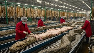 Inside Modern Python-Leather Factory: From Python Skin to Python Boot  and Bags (Full Process) Wealth