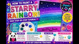 ✨ Paint a Magical Starry Rainbow! 🌈 Easy Acrylic Painting for Kids screenshot 2