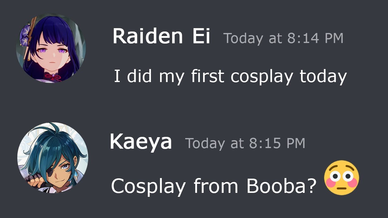 Raiden did cosplay on Discord but...