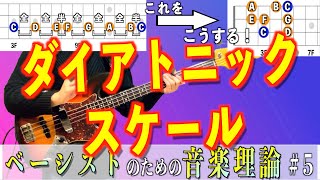 【知らないと自由に弾けない!?】これで指板を自由に動ける！ダイアトニックスケールでベースライン・フレーズを自由に弾こう！初心者必見！【ベーシストのための音楽理論＃5】