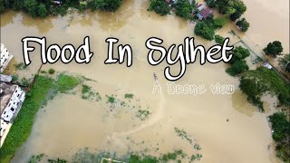 Flood in Sylhet city - A drone view