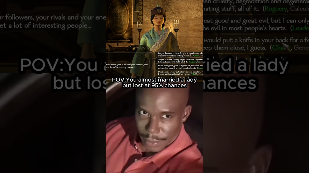 POV: You almost got married to a lady in Bannerlord but lost at 95% chances  