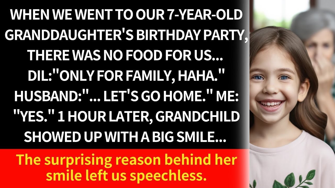 When we went to our 7 year old granddaughter's birthday party, there was no food for us   Only for